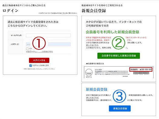 注文から配送までの流れログイン/新規会員登録