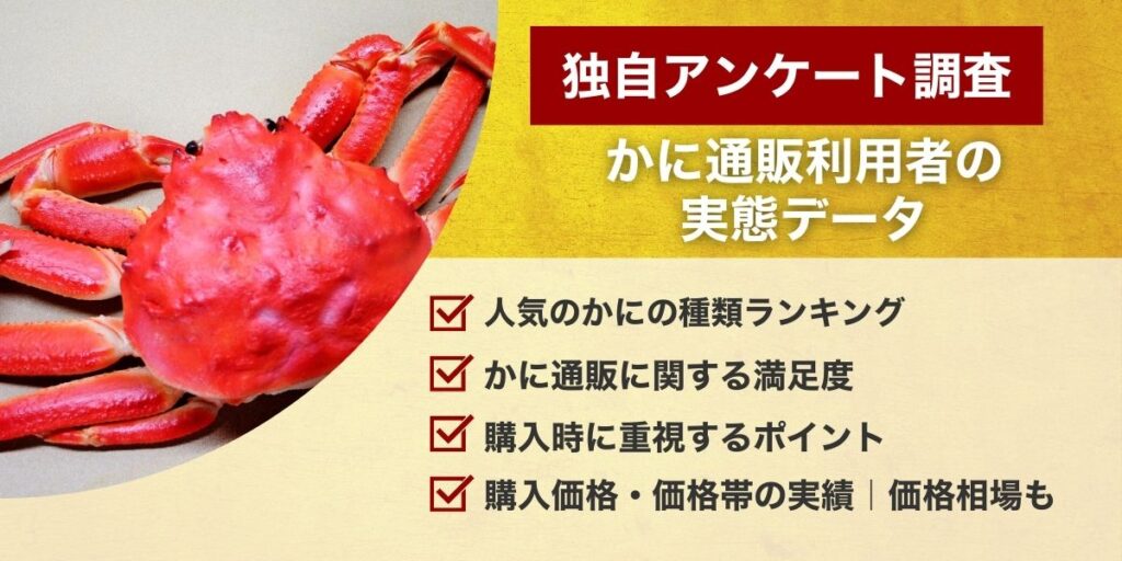 【独自アンケート調査】かに通販利用者の実態データ