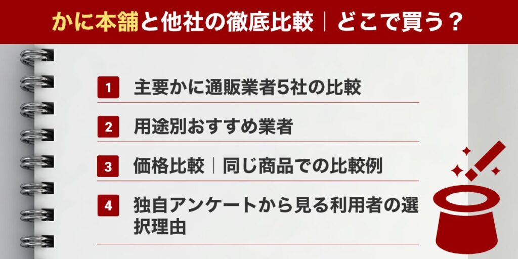 かに本舗と他社の徹底比どこで買う？