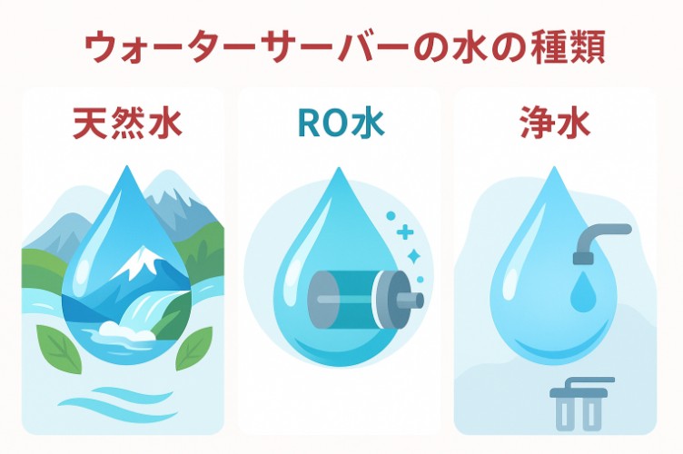 ウォーターサーバーの水の種類