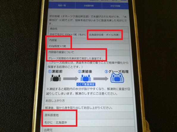 リスト①商品説明の詳細を細かく確認