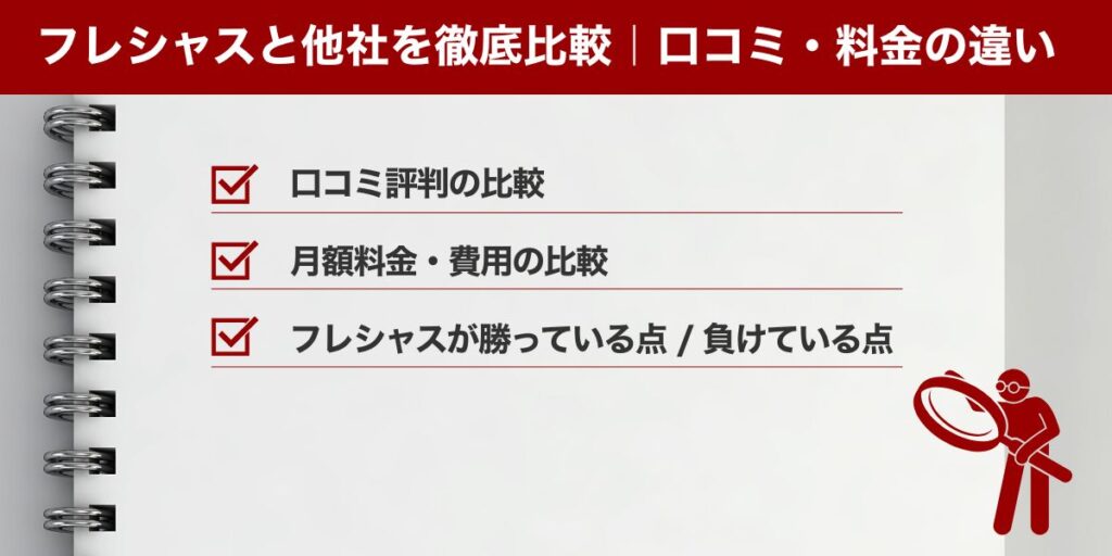 フレシャスと他社を徹底比較｜口コミ・料金の違い