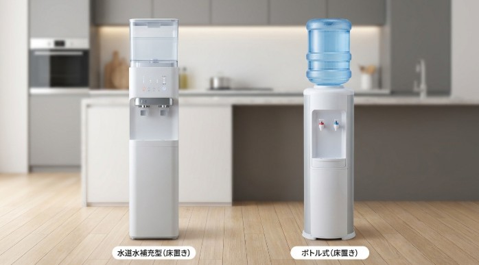 水道水補充型とボトル式の比較
