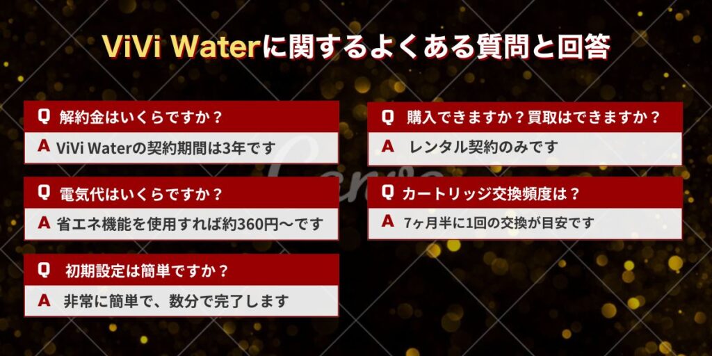 ViVi Waterに関するよくある質問