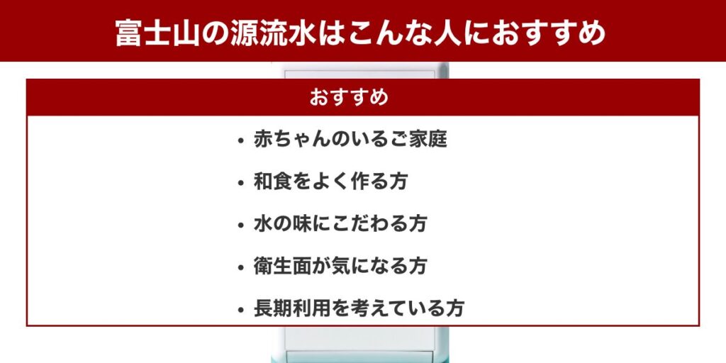 富士山の源流水はこんな人におすすめ