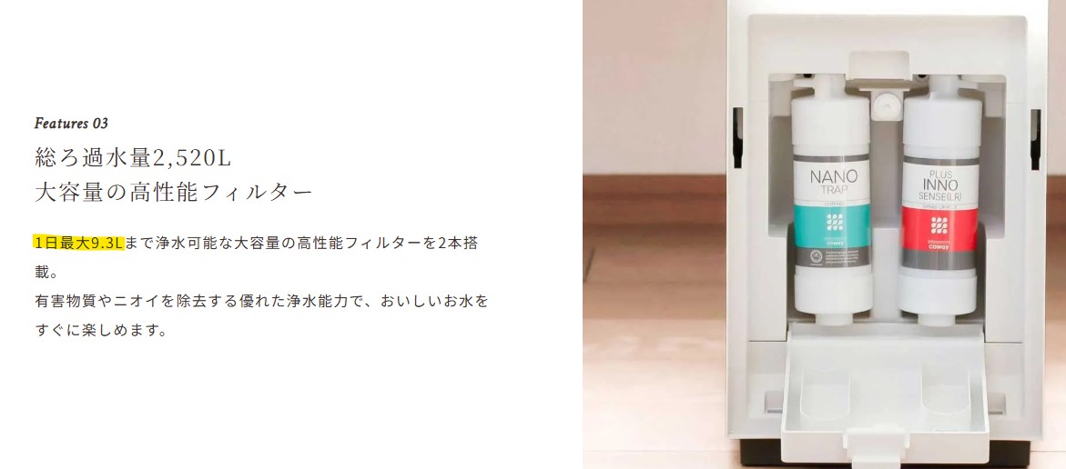 ウォータースタンドは1日何リットル使える？