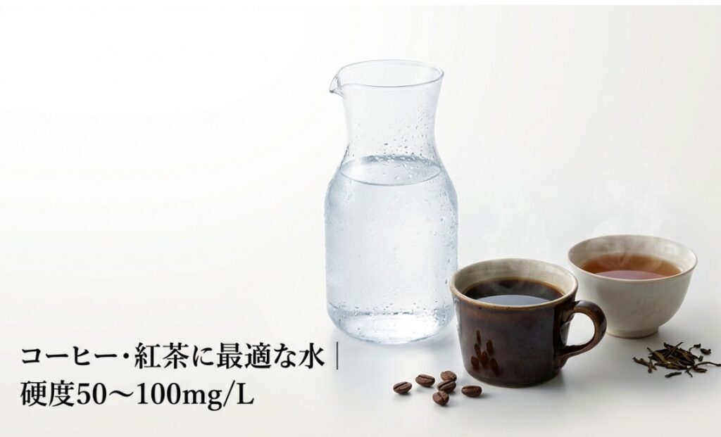 コーヒー・紅茶に最適な水｜硬度50〜100mg/L