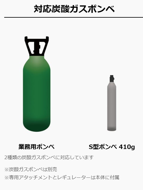 炭酸ボンベの交換管理が必要
