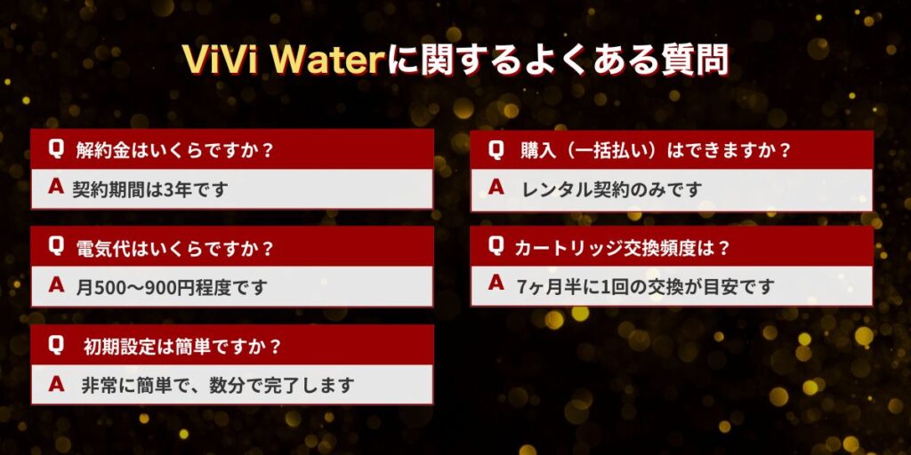 ViVi Waterに関するよくある質問