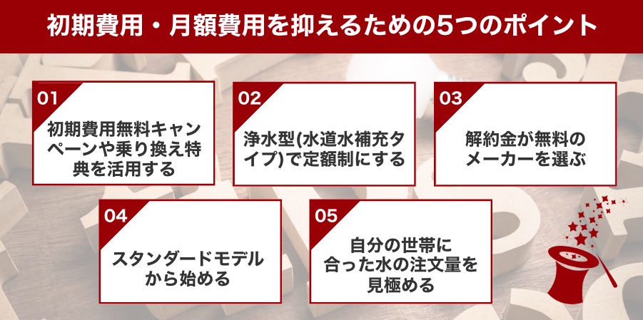 初期費用・月額費用を抑えるための5つのポイント
