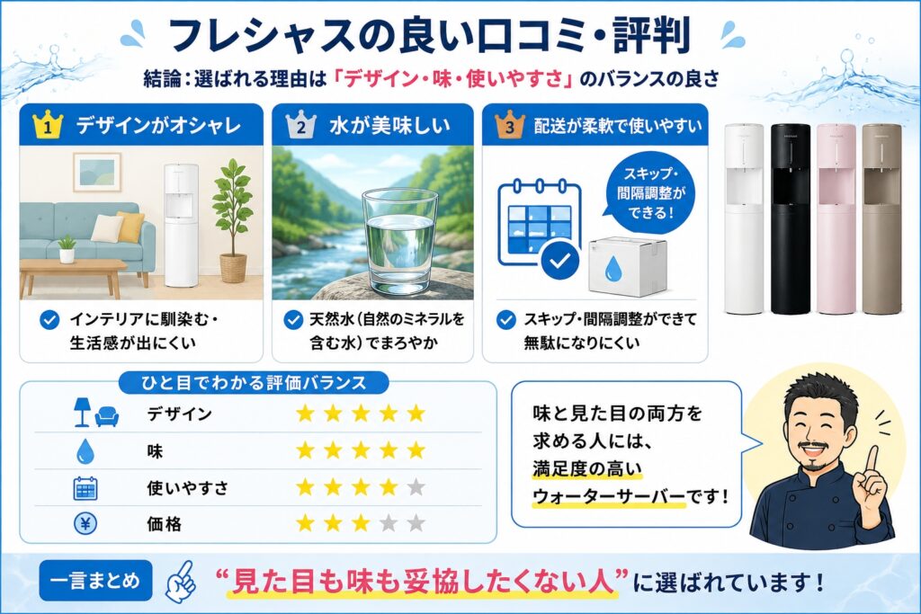 フレシャスの良い口コミ・評判