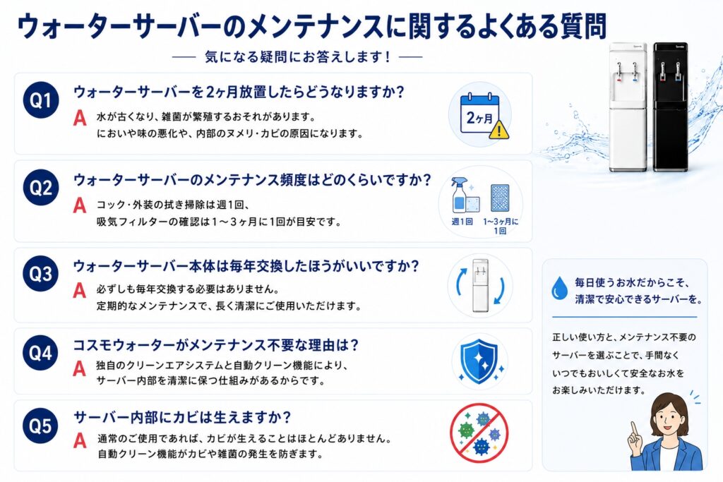 ウォーターサーバーのメンテナンスに関するよくある質問