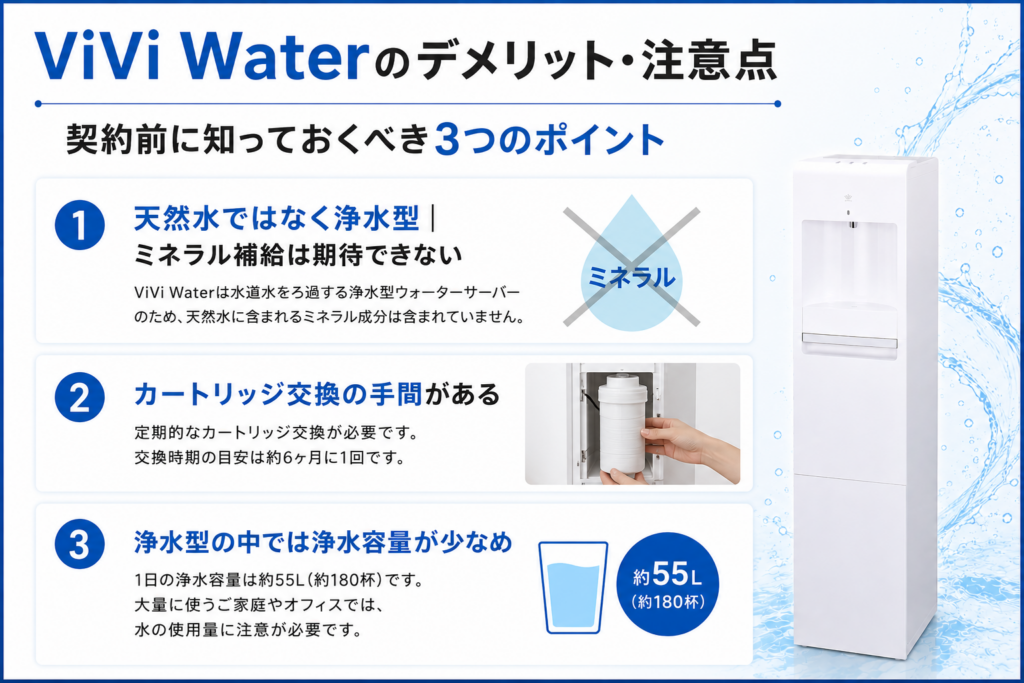 ViVi Waterのデメリット・注意点｜契約前に知っておくべき3つのポイント