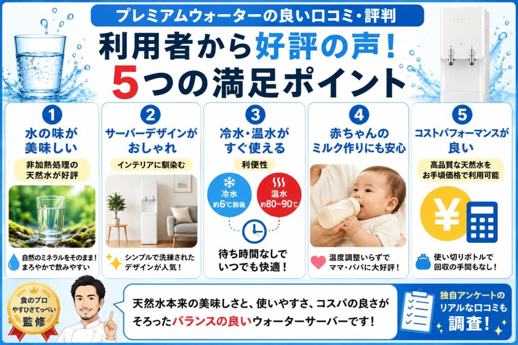 プレミアムウォーターの良い口コミ・評判