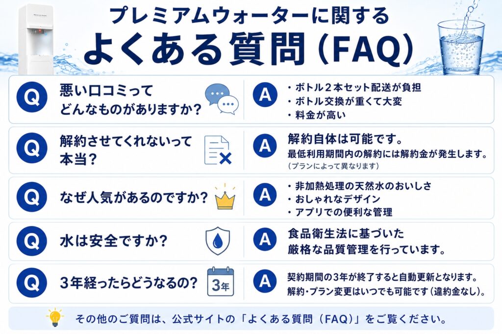 プレミアムウォーターに関するよくある質問（FAQ）