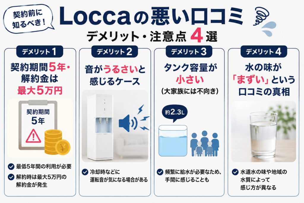 Loccaの悪い口コミ｜契約前に知るべきデメリット・注意点
