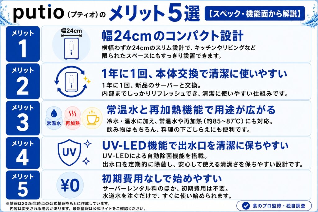 putio(プティオ)のメリット5選【スペック・機能面から解説】