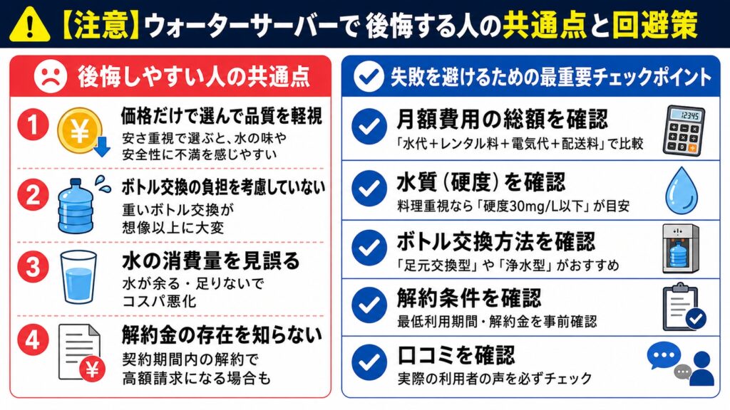 【注意】ウォーターサーバーで後悔する人の共通点と回避策