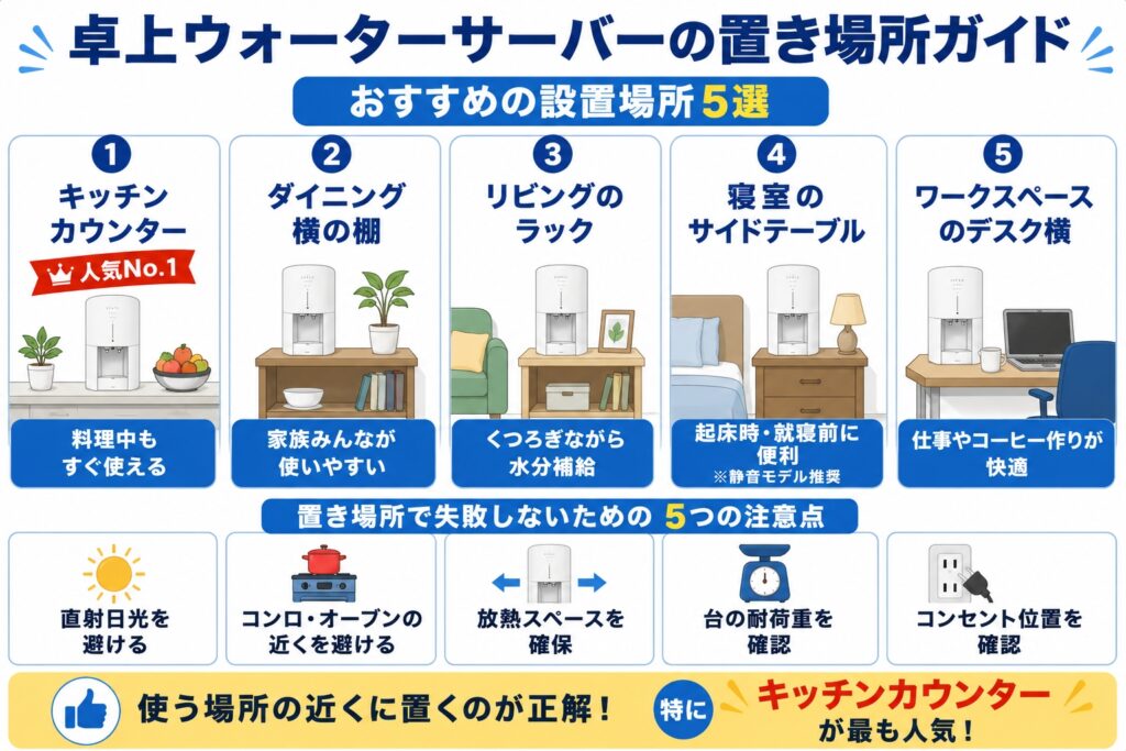 卓上ウォーターサーバーの置き場所ガイド