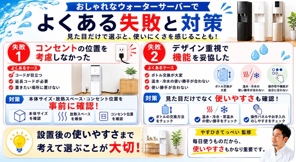 おしゃれなウォーターサーバーでよくある失敗と対策