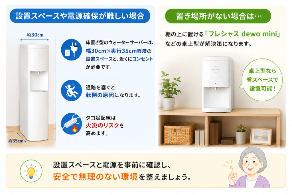 ケース③ 設置スペースや電源確保が難しい場合