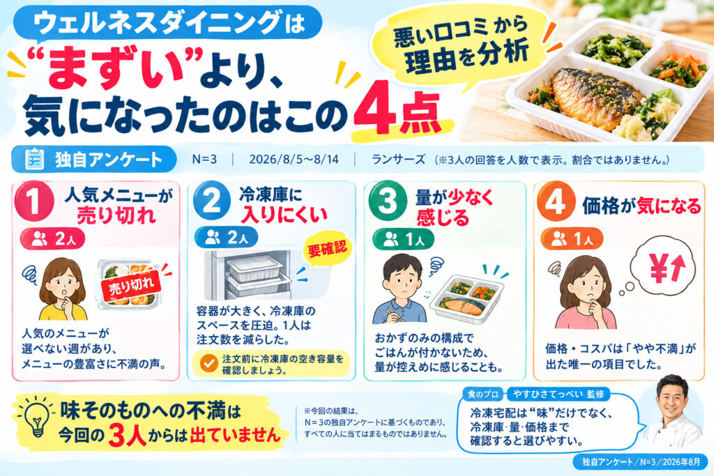 ウェルネスダイニングはまずい？悪い口コミから理由を分析