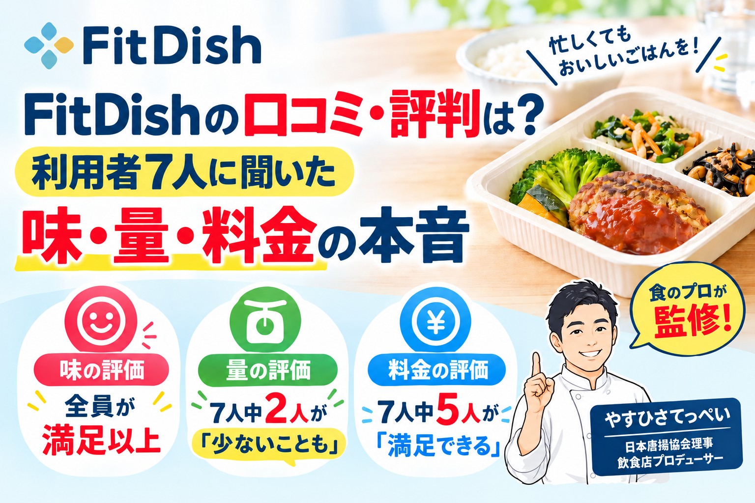 FitDishの口コミ・評判は?利用者7人に聞いた味・量・料金の本音