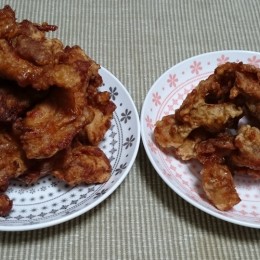 かしわの唐揚げとキングの唐揚げ