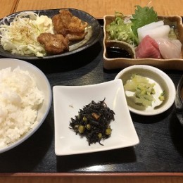 刺身鶏から揚げ定食