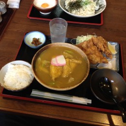 カレーうどんとから揚げセット